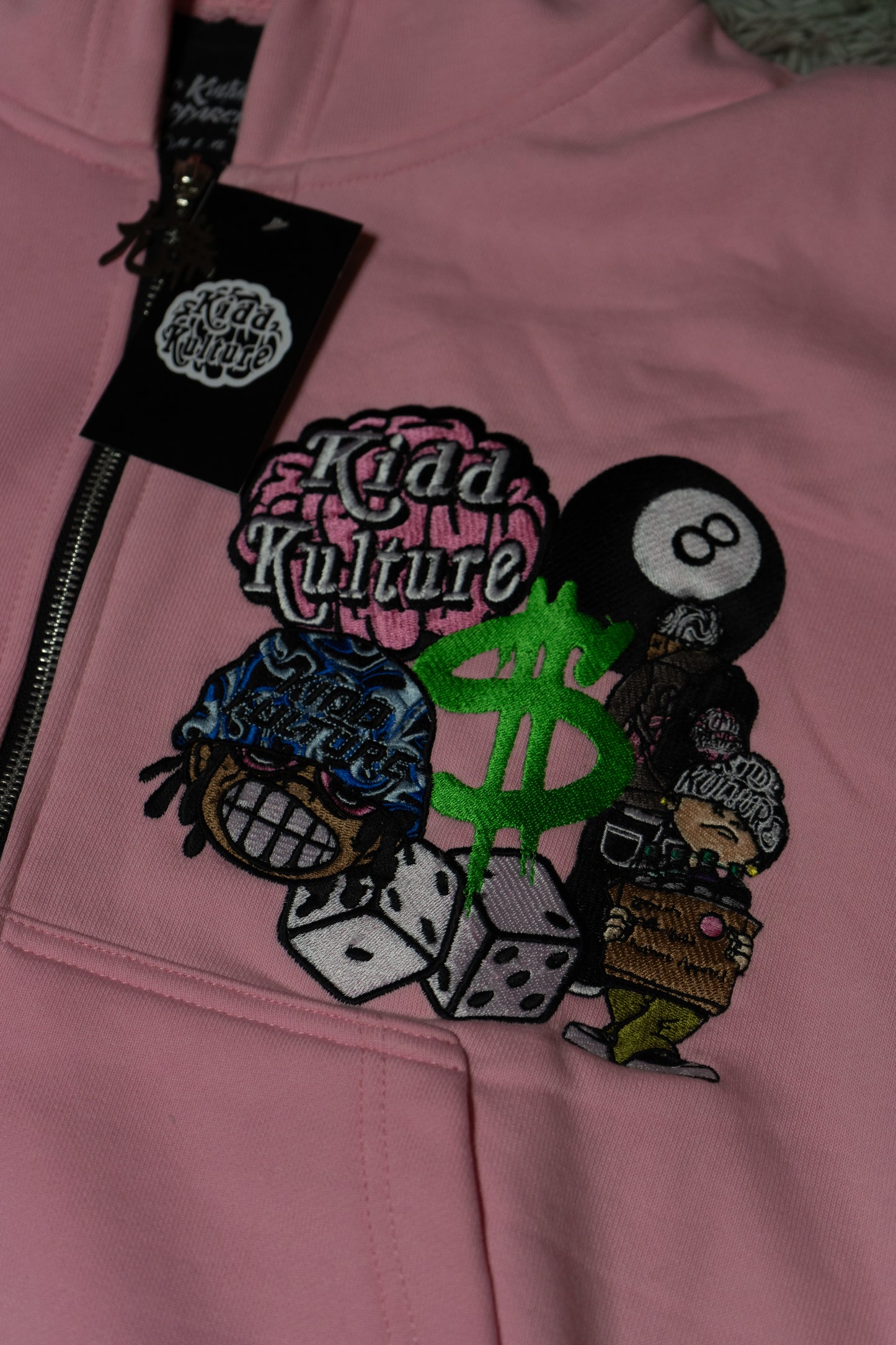 PATCHED ZIP UP JACKET (PINK)