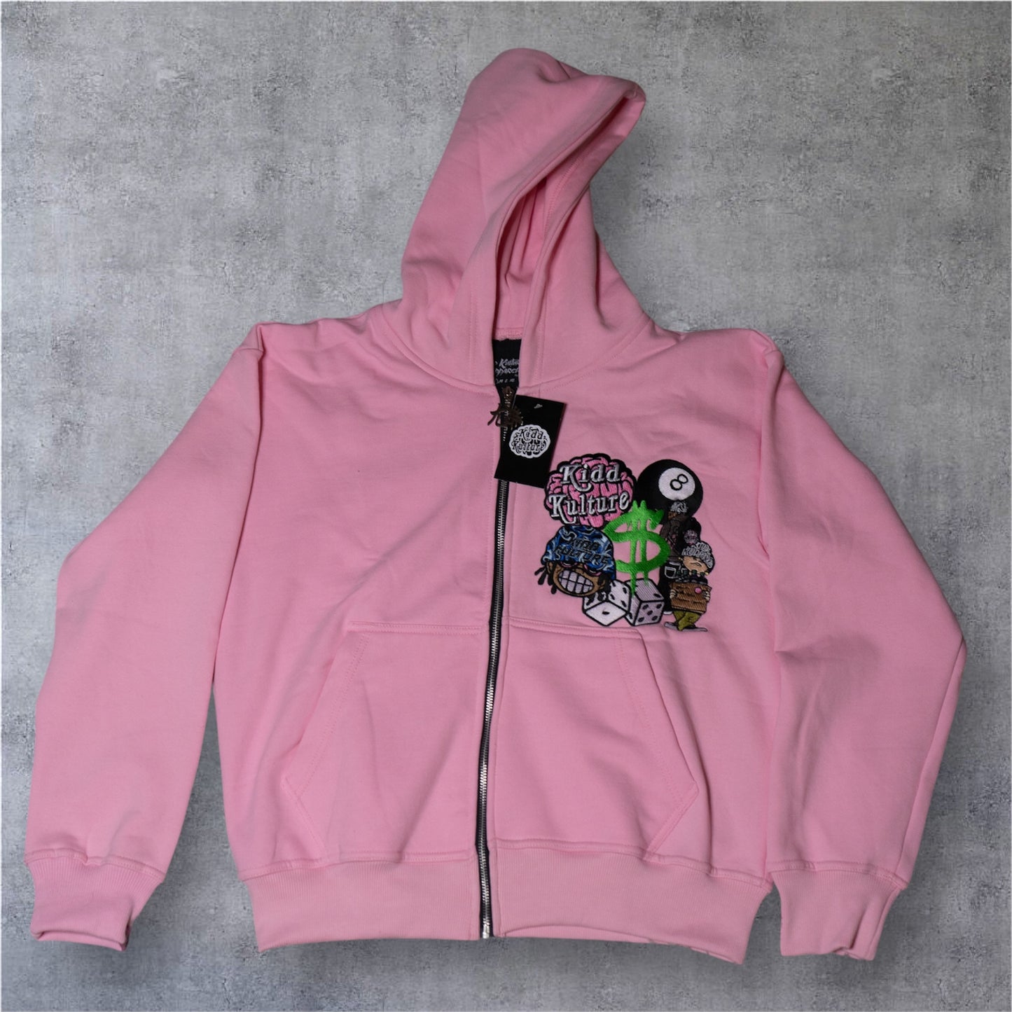 PATCHED ZIP UP JACKET (PINK)